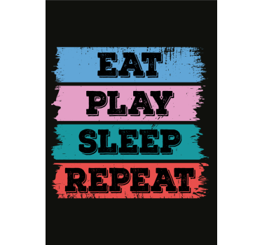 Poster Gamer Eat, Play, Sleep, Repeat - TenStickers