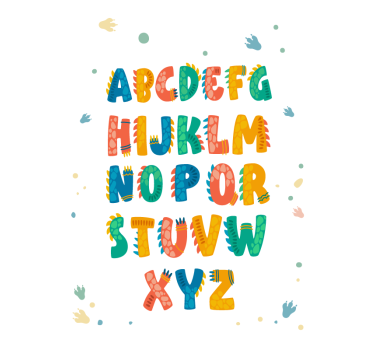 Poster Alphabet mit Dinosaurier Look - TenStickers