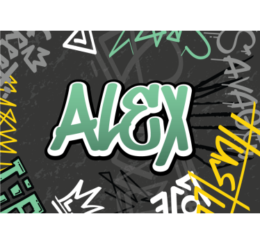 Poster Personalisiertes Graffiti Name Jugendzimmer - TenStickers