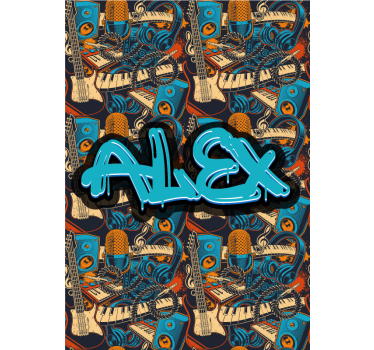 Poster Personalisiertes Graffiti Musik - TenStickers