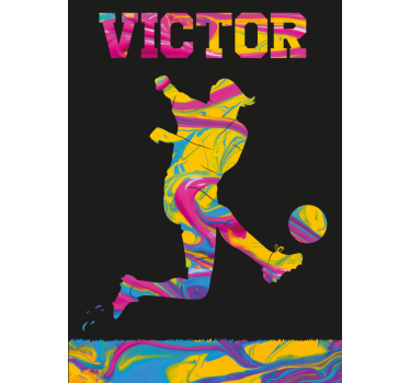 Personalisierte Plakate Fußballspieler mit Namen - TenStickers