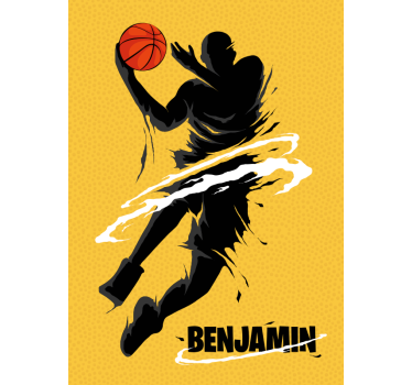 Personalisierte Plakate Basketball mit Namen - TenStickers