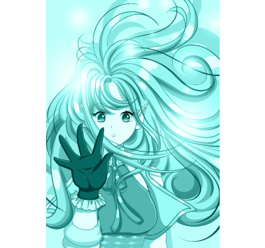 Poster Anime Mädchen in blau - TenStickers