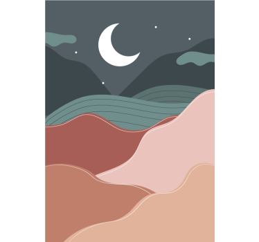 Poster Landschaft boho-nacht - TenStickers
