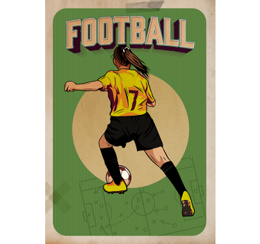 Plakat retro-vintage Frauenfußball - TenStickers