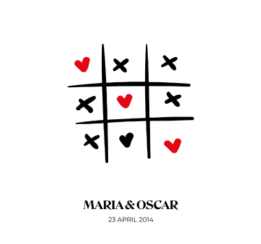 Personalisierte Poster Tic Tac Toe Liebe - TenStickers