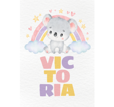 Poster Kinderzimmer koala und Regenbogen - TenStickers