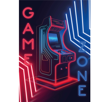 Poster Teenagerzimmer Neon-Spielzone - TenStickers