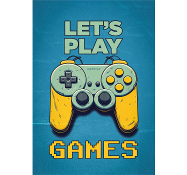 Poster von Game Controller und Texte 'Game on" - TenStickers