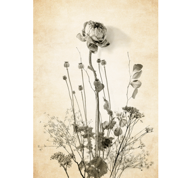 Poster Blumenstrauß auf beige Hintergrund - TenStickers