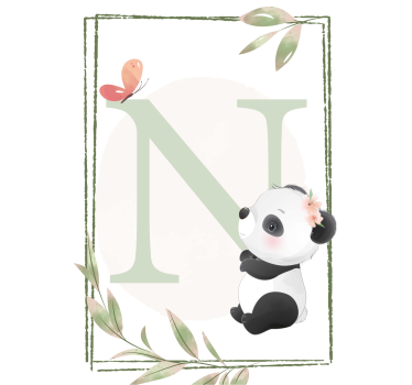 Süßer Panda Poster personalisiert für Kinderzimmer - TenStickers