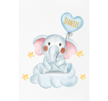 Niedlicher Elefant mit Ballon Poster für Kinderzimmer - TenStickers