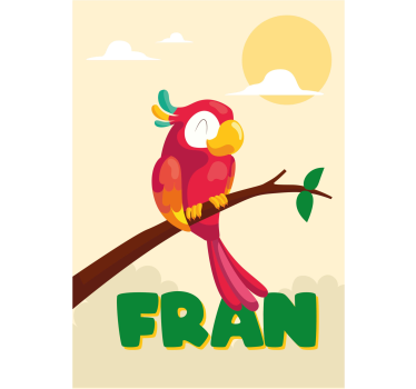 Roter Papagei Poster personalisiert für Kinderzimmer - TenStickers