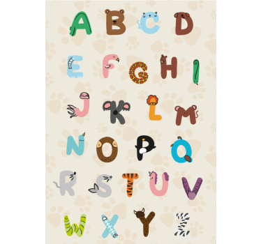 Tier Alphabet Poster für Kinderzimmer - TenStickers