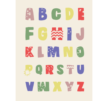 Spielerisches Alphabet Poster für Kinderzimmer - TenStickers