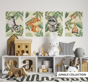 Poster Waschbär im Dschungel - TenStickers