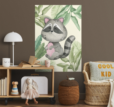 Poster Waschbär im Dschungel - TenStickers
