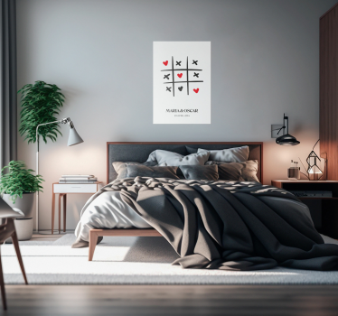 Personalisierte Poster Tic Tac Toe Liebe - TenStickers