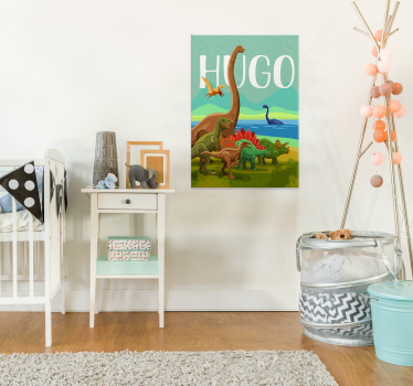 Poster Landschaft mit Dinosaurier - TenStickers
