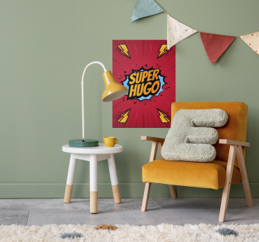 Personalisierte Plakate Superheld mit Namen - TenStickers