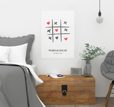 Personalisierte Poster Tic Tac Toe Liebe - TenStickers