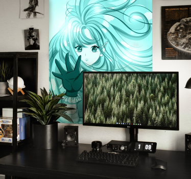 Poster Anime Mädchen in blau - TenStickers