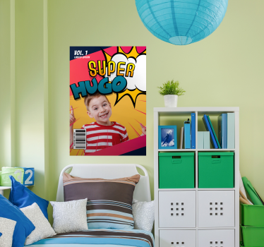 Poster Comic Style Bild und Name Kinderzimmer - TenStickers
