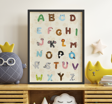 Tier Alphabet Poster für Kinderzimmer - TenStickers