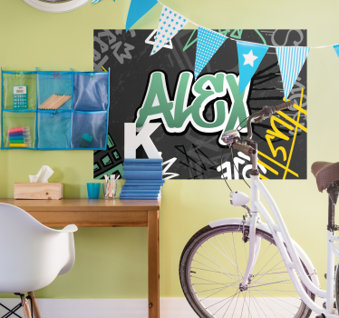 Poster Personalisiertes Graffiti Name Jugendzimmer - TenStickers