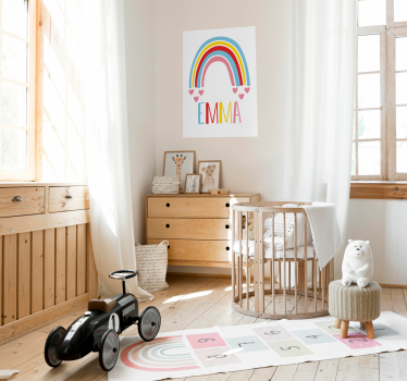 Poster Regenbogen mit Namen Kinderzimmer - TenStickers