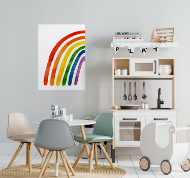 Poster Wasserfarbe Regenbogen Kinderzimmer - TenStickers