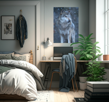 Realistisches Poster Wolf im Schnee - TenStickers