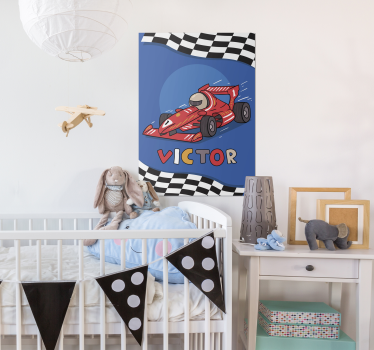 Personalisiertes Poster Formel 1 für Kinder - TenStickers