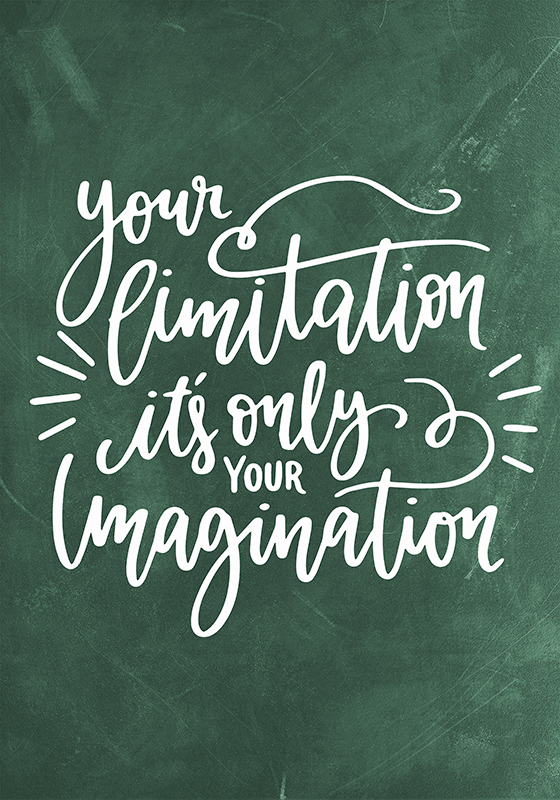 Poster Zitat only Limit is Imagination - TenStickers