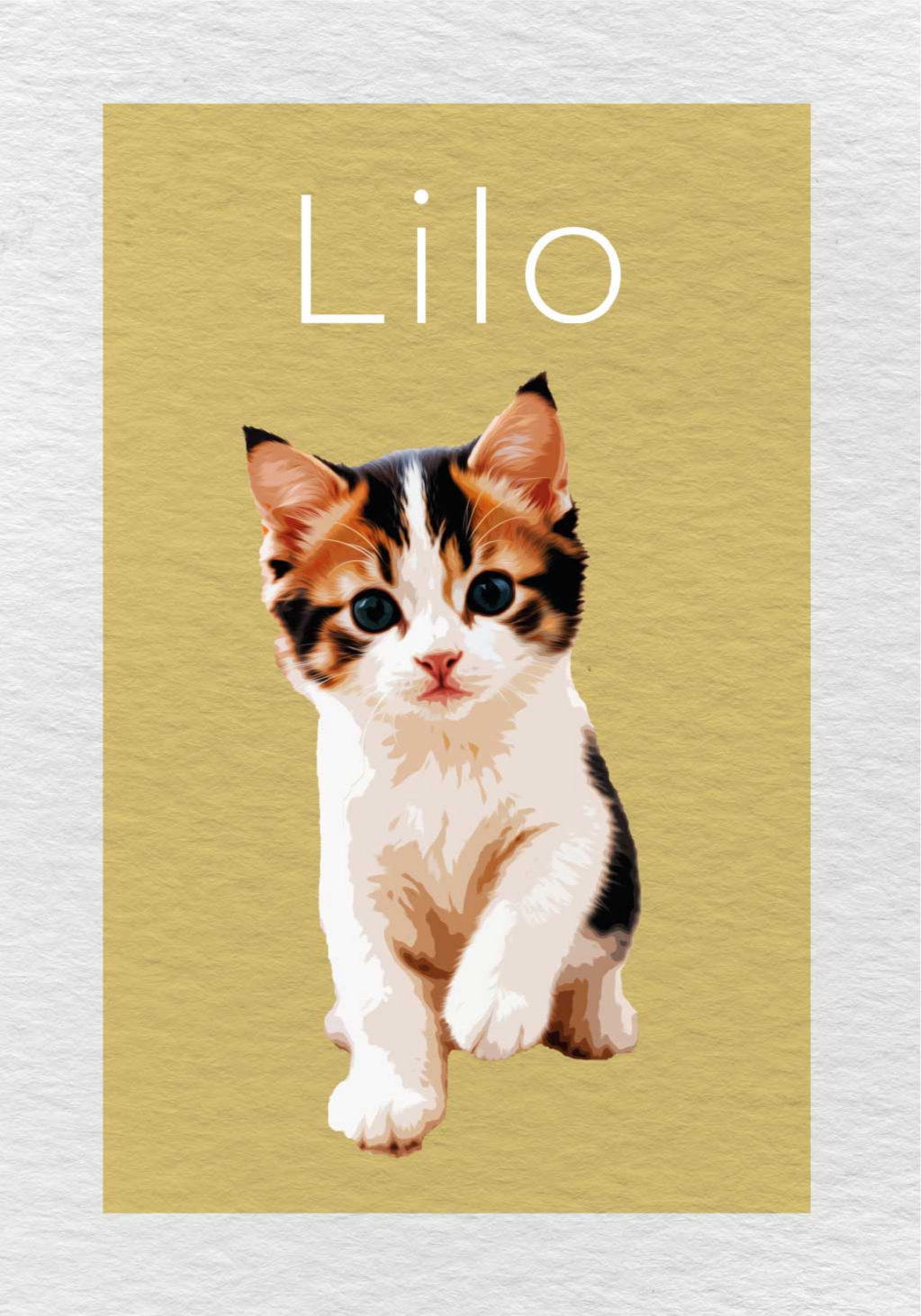 Poster Tiere Baby Katze mit Namen - TenStickers