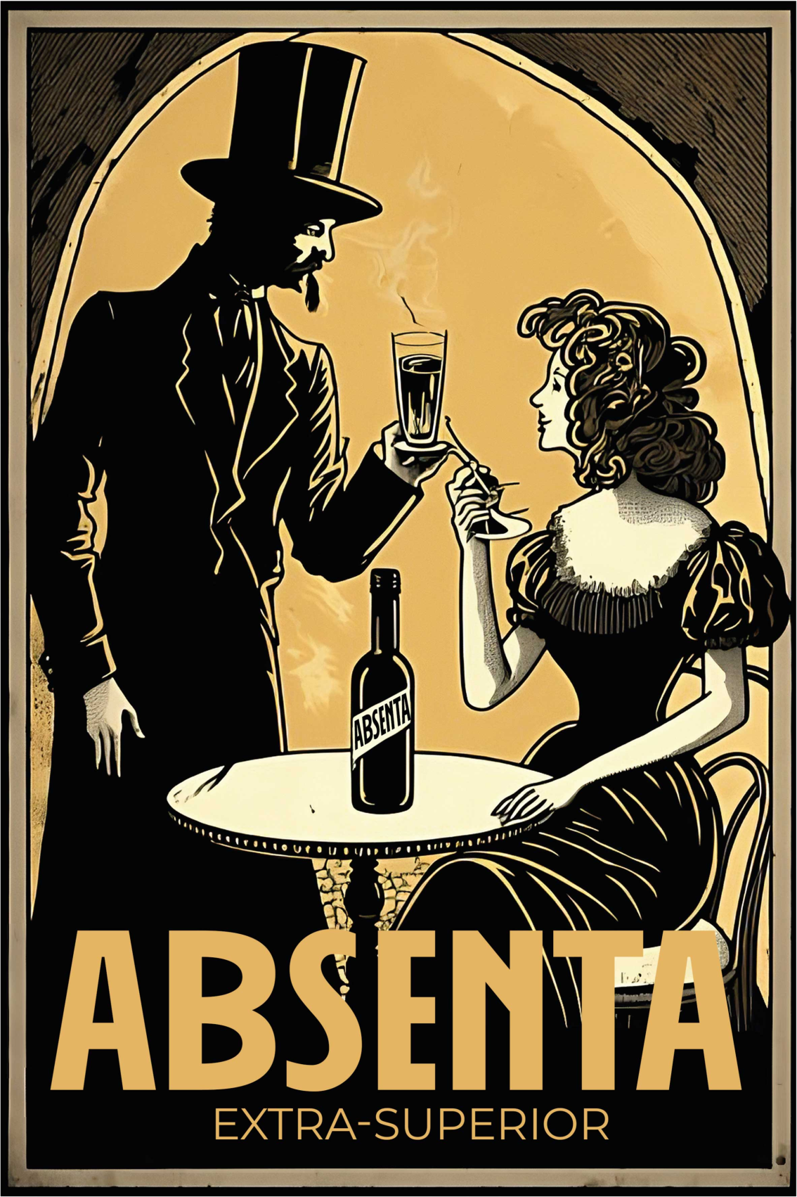 Poster küche mit licor absenta motiv - TenStickers