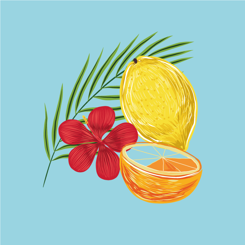 Poster küche pastell zitronen obst design - TenStickers