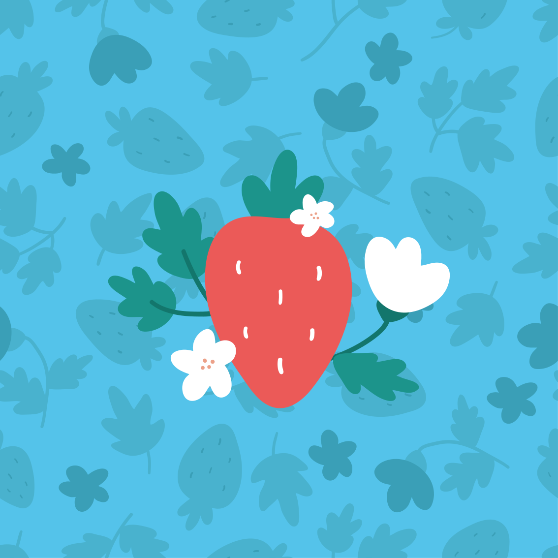 Poster küche mit buntem früchte- und blumenmuster - TenStickers