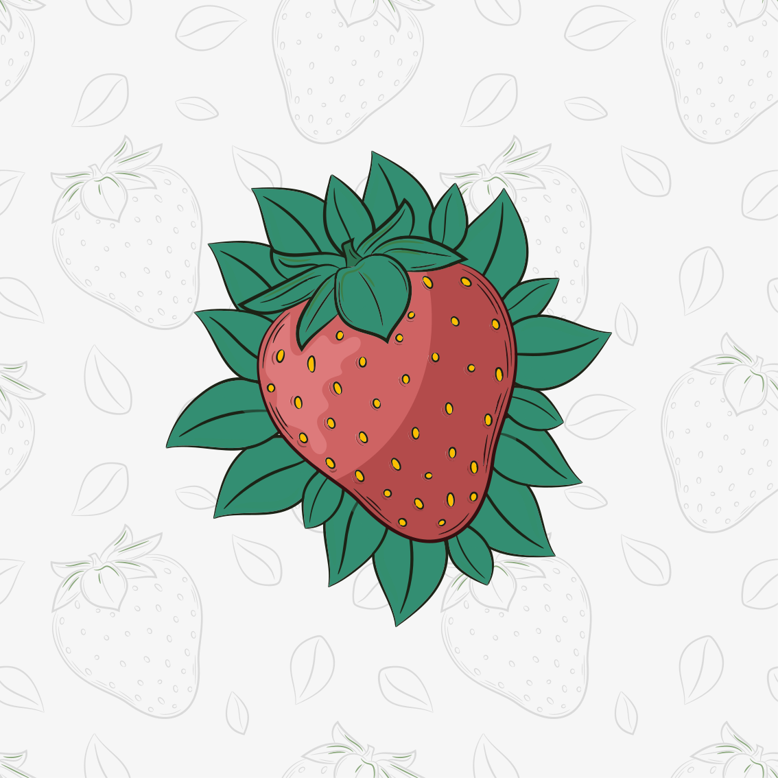 Poster küche saftige erdbeeren mit grünen blättern - TenStickers