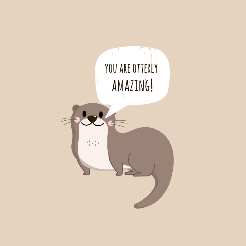 Poster küche lustiger otter wortwitz - TenStickers