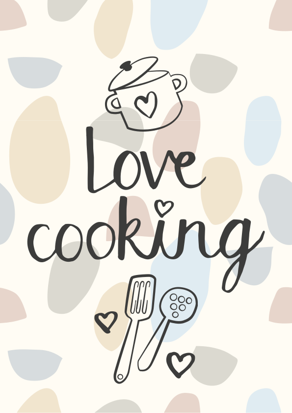 Poster küche liebe zum kochen - TenStickers