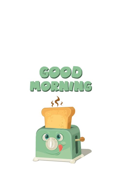 Poster küche guten morgen mit toaster - TenStickers