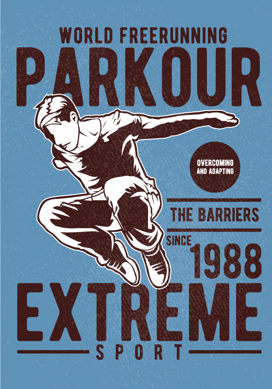 Poster teenagerzimmer vintage parkour kunstwerk - TenStickers