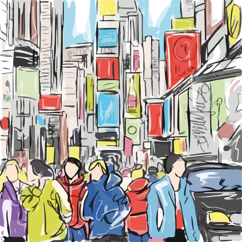 Poster wohnzimmer moderne personen aus new york - TenStickers