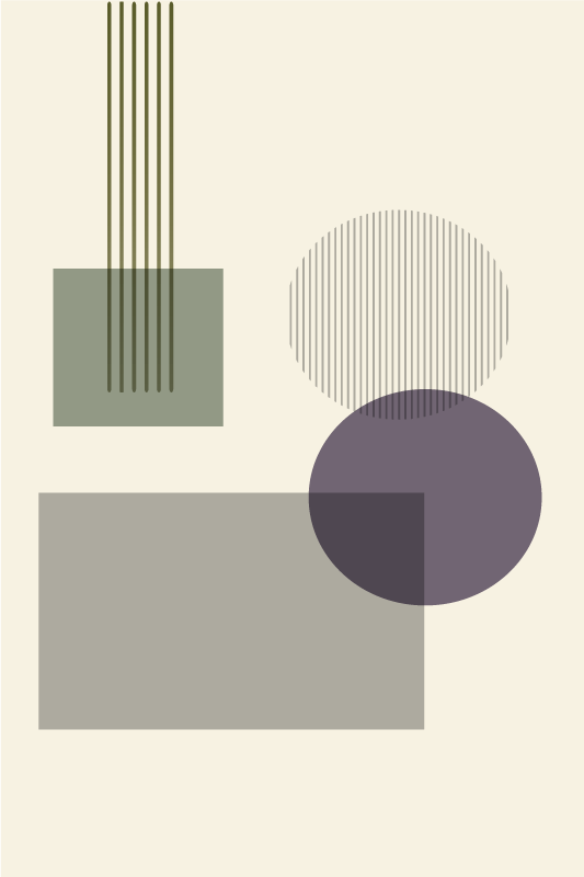 Poster wohnzimmer mit sanften geometrischen formen - TenStickers