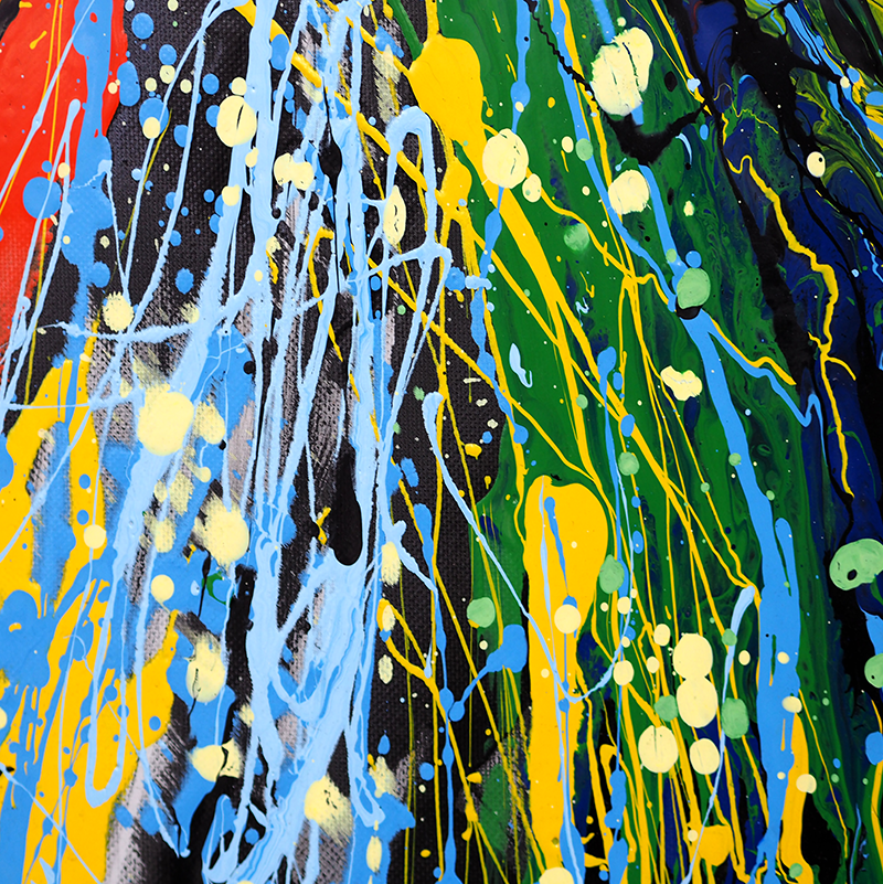 Poster wohnzimmer kunst regenbogenfarbenspritzer - TenStickers