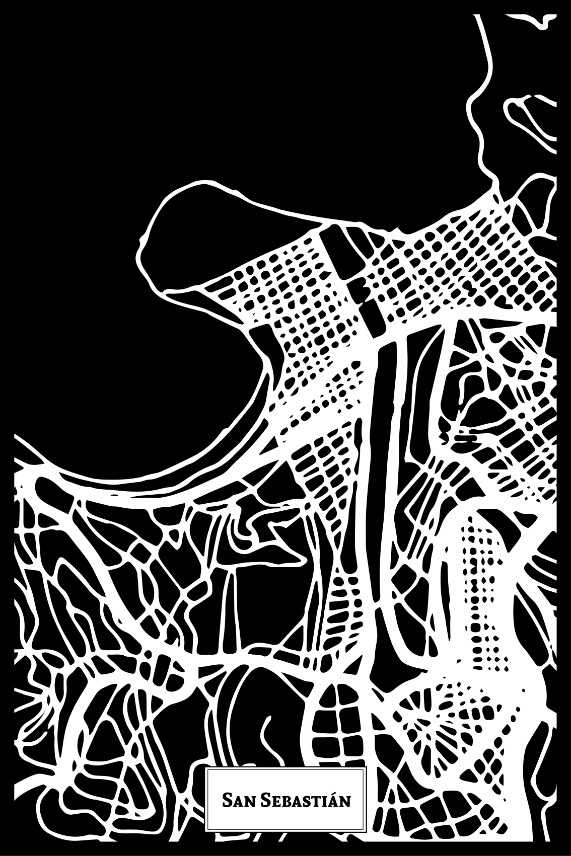 Poster wohnzimmer topografische karte San Sebastián - TenStickers
