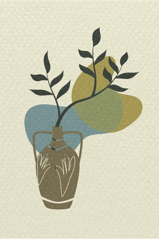 Poster wohnzimmer japandi minimalistische natur - TenStickers