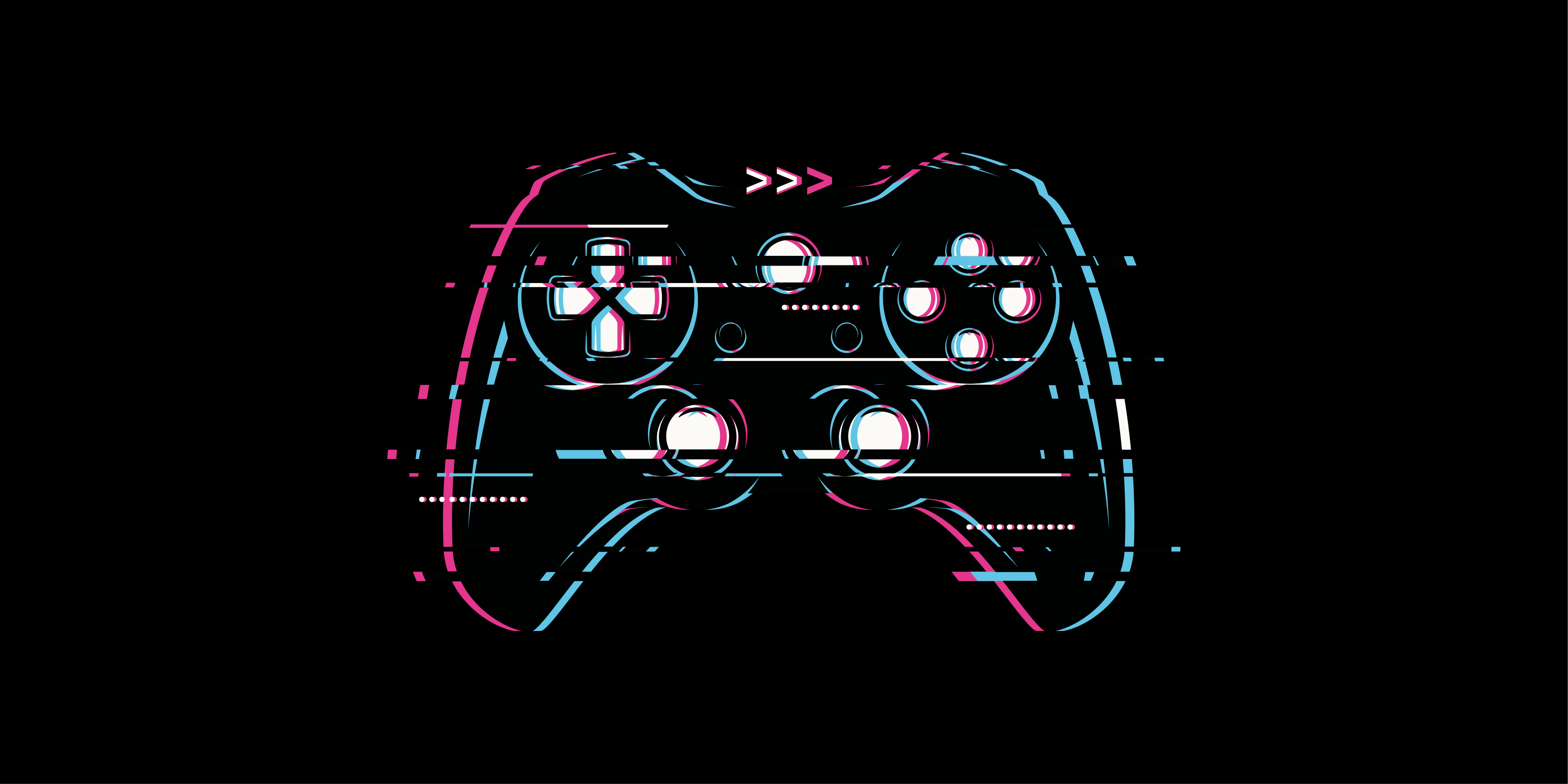 Gaming poster mit grafik des beschädigten pads - TenStickers