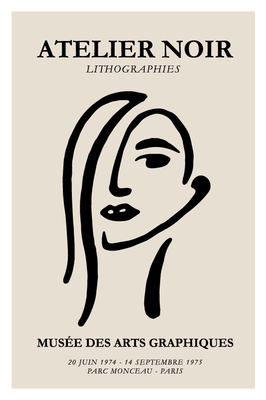 Poster zitat im atelier schwarz - TenStickers
